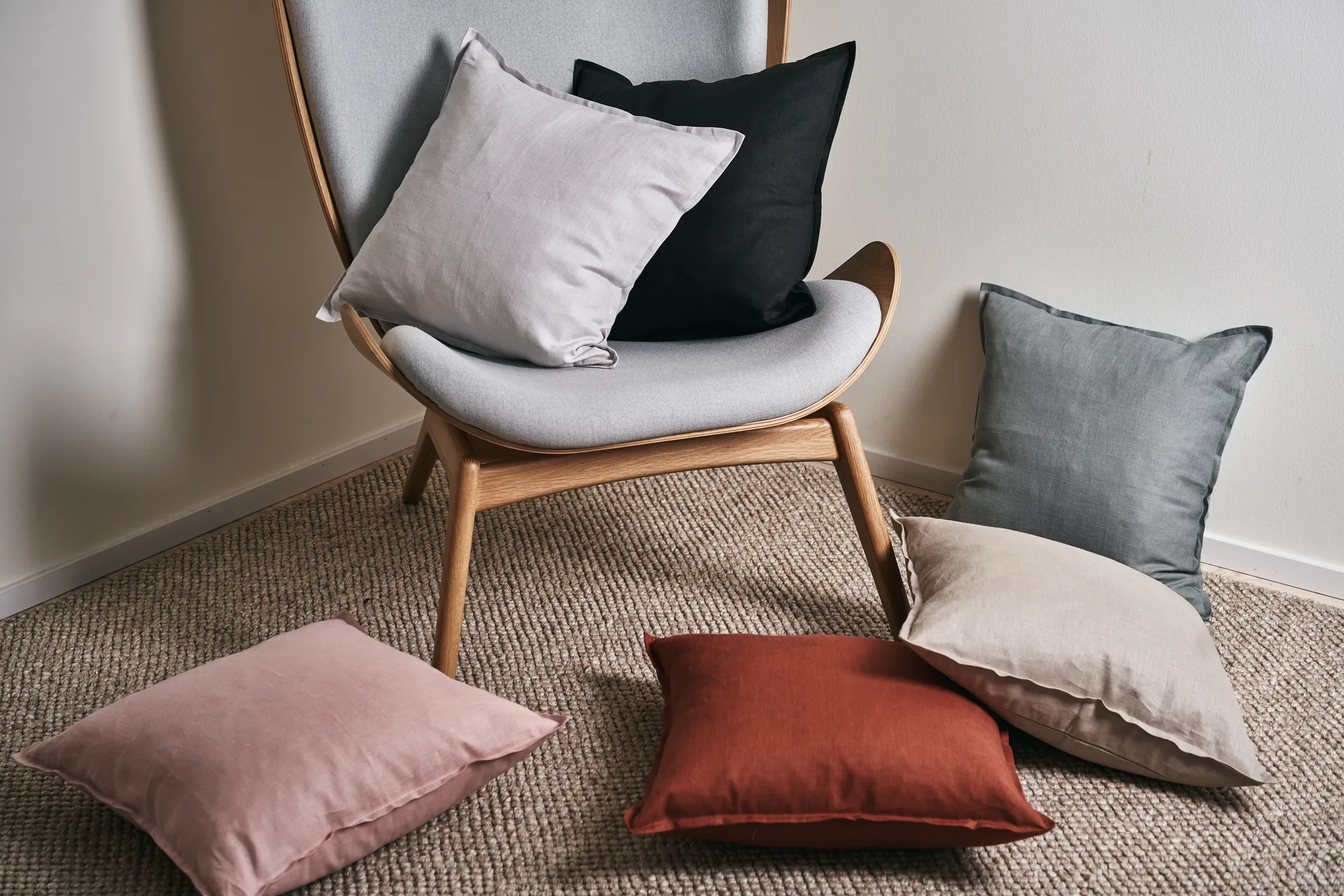 Calm kuddfodral linne 50x50 cm, Icy Grey Scandi Living