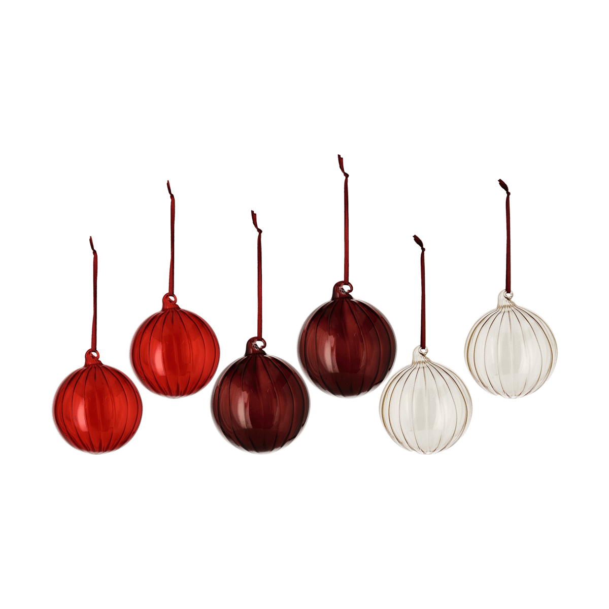 Scandi Living Clarity julkula 8 cm 6-pack Röd | Skandinavisk Design | Juldekorationer & Julpynt | Röd
