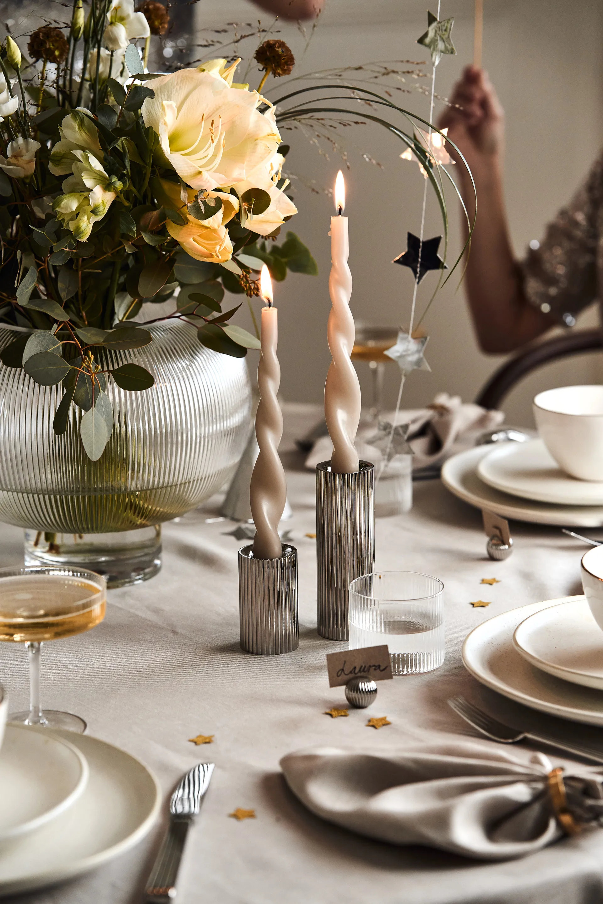 Clean linneservetter 45x45 cm 4-pack, Greige Scandi Living