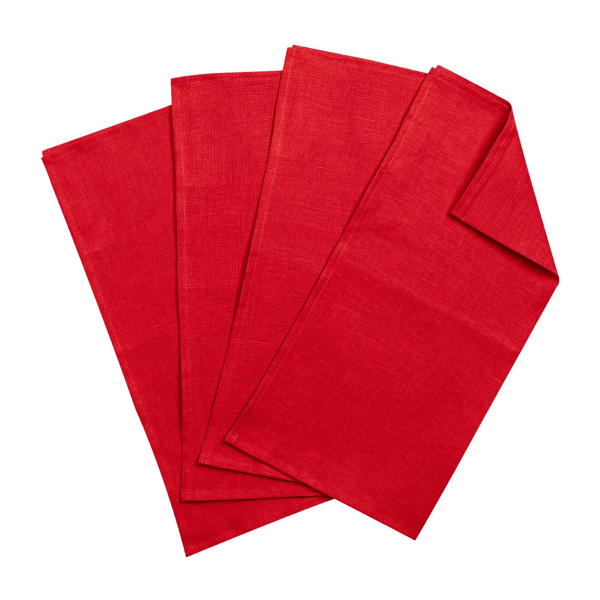 Scandi Living Clean linneservetter 45x45 cm 4-pack Red