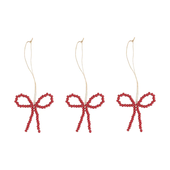 Craft julgranshänge rosett 3-pack - Röd - Scandi Living
