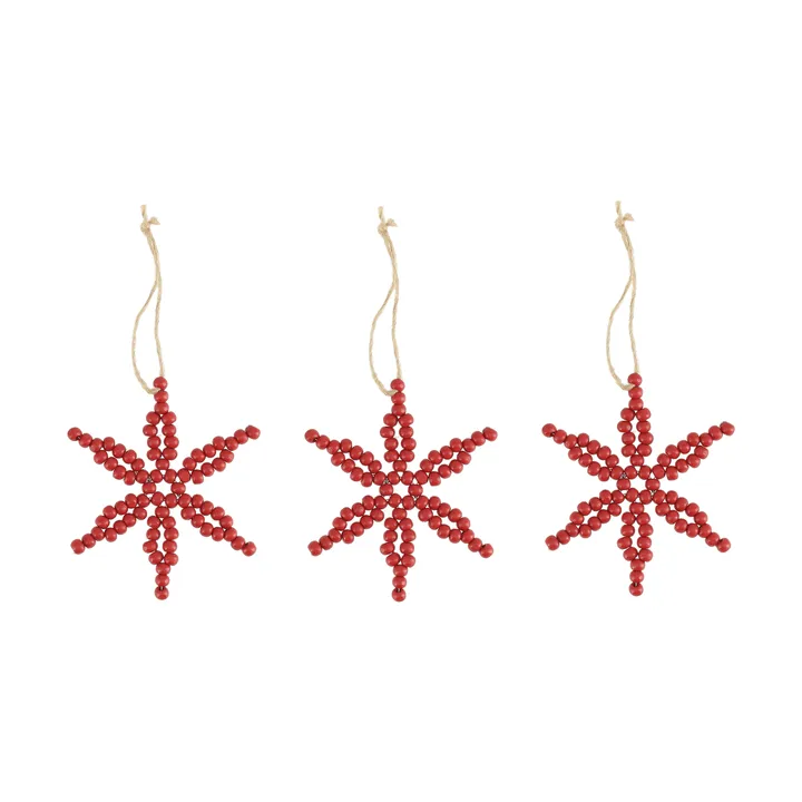 Craft julgranshänge snöflinga 3-pack - Röd - Scandi Living