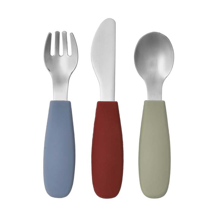 Dine bestickset silikon 3 delar - Green-blue - Scandi Living