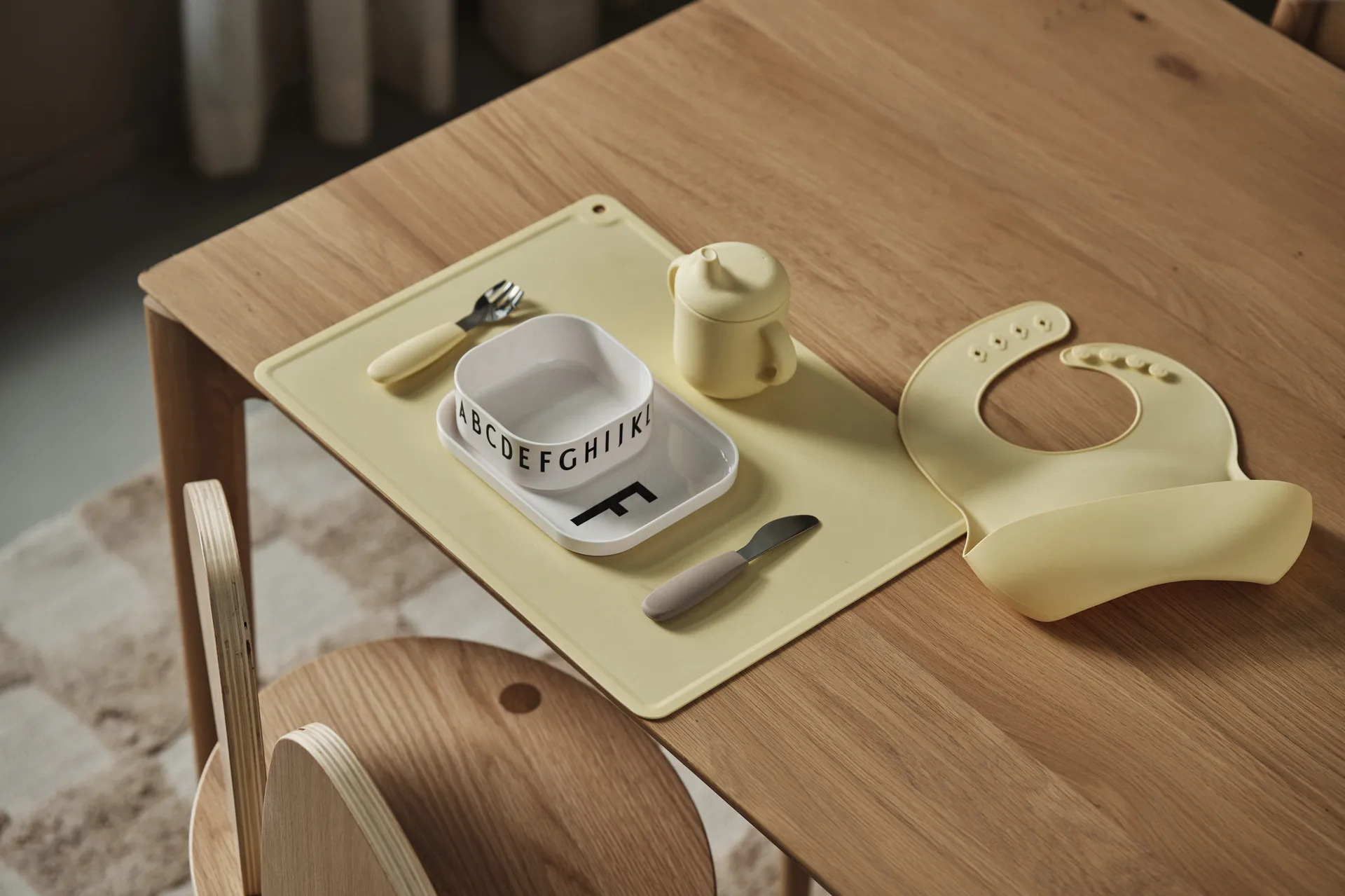 Dine bestickset silikon 3 delar, Taupe Scandi Living