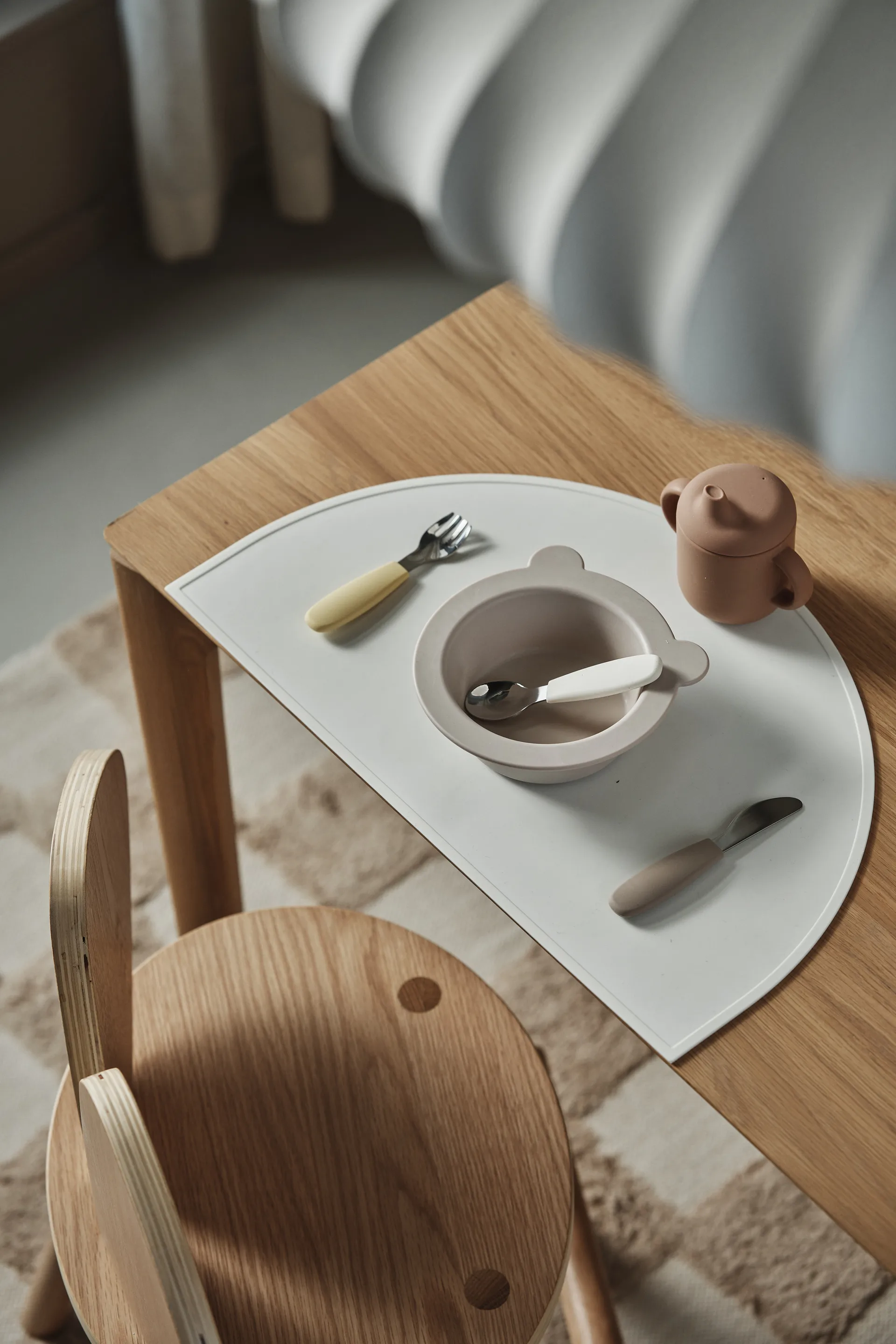Dine bestickset silikon 3 delar, Taupe Scandi Living