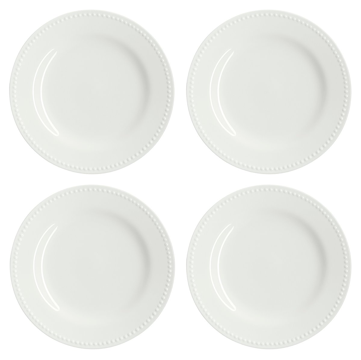 Scandi Living Dots assiett 22 cm 4-pack Cremevit | Skandinavisk Design | Assietter | Vit