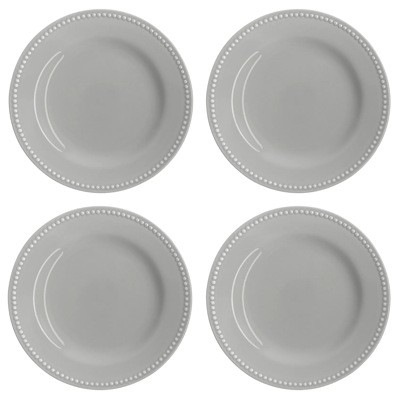 Dots assiett 22 cm 4-pack, Grå Scandi Living