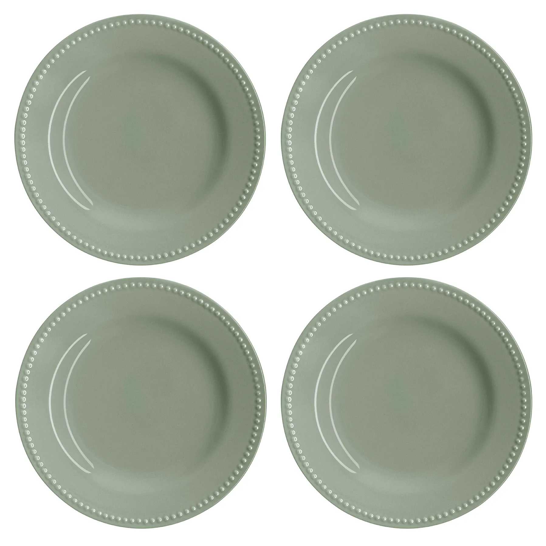 Dots assiett 22 cm 4-pack, Grön