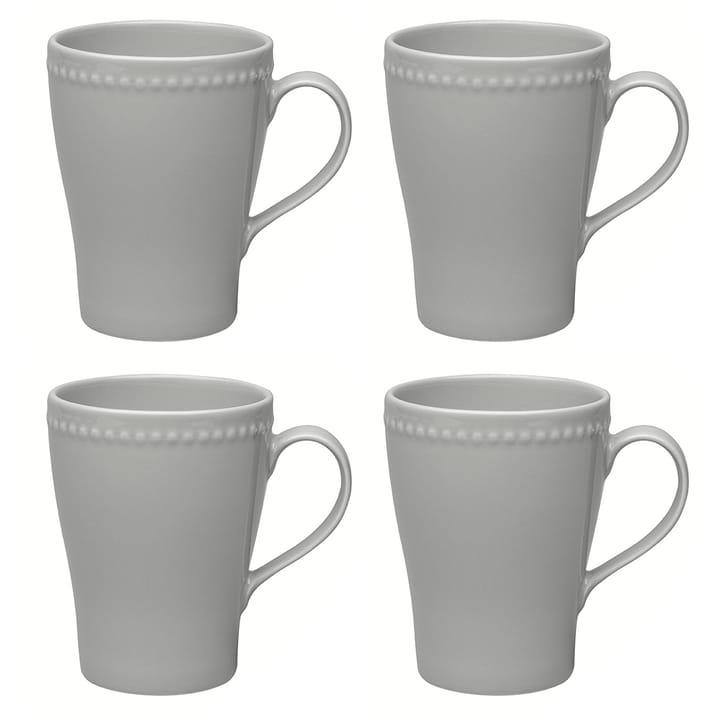 Dots mugg 35 cl 4-pack - grå - Scandi Living