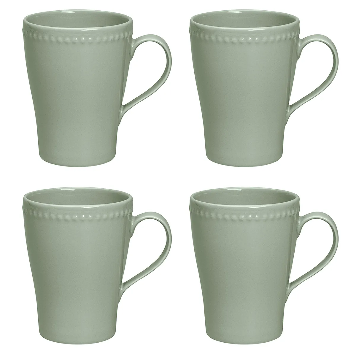 Scandi Living Dots mugg 35 cl 4-pack Grön