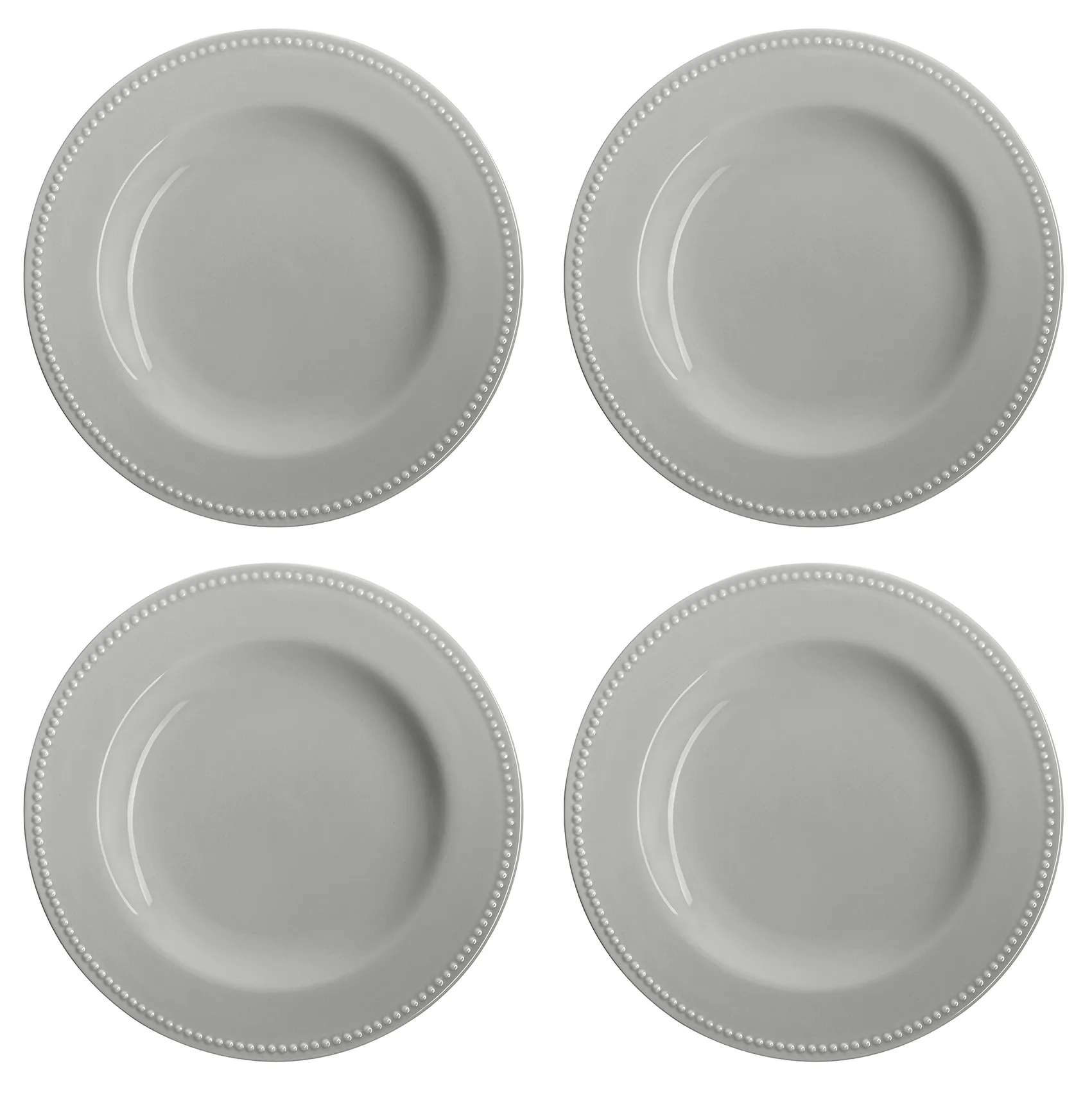 Dots tallrik 28 cm 4-pack, Grå