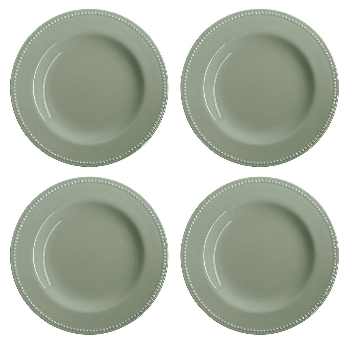 Scandi Living Dots tallrik 28 cm 4-pack Grön | Skandinavisk Design | Mattallrikar | Grön