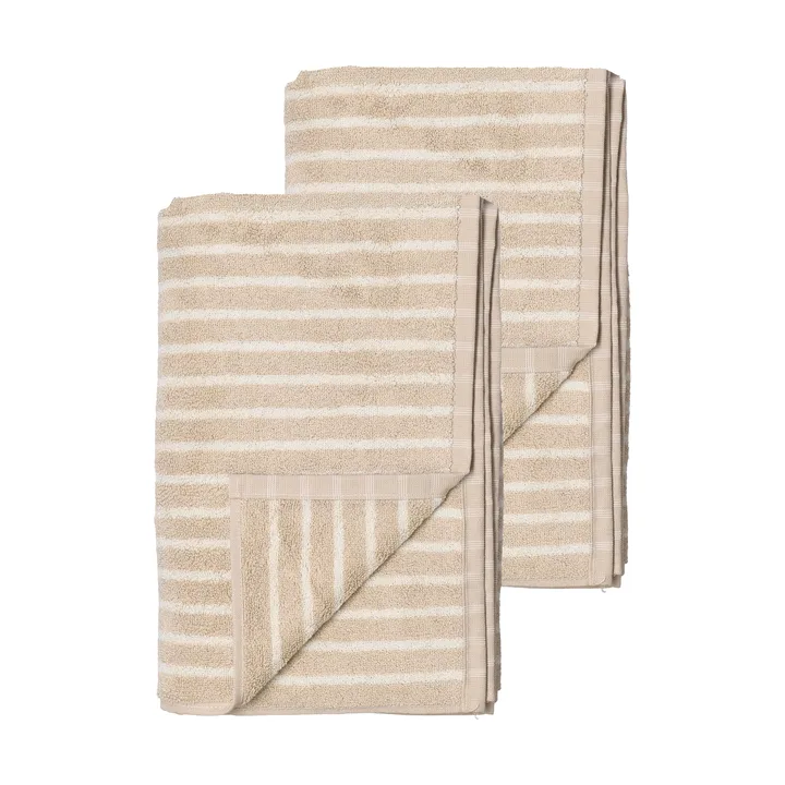 Drift badhanddukar 100x150 cm 2-pack - Beige-vit - Scandi Living