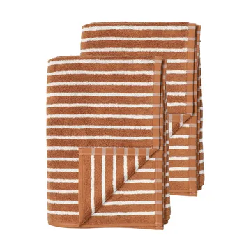 Drift badhanddukar 100x150 cm 2-pack - Brun-vit - Scandi Living