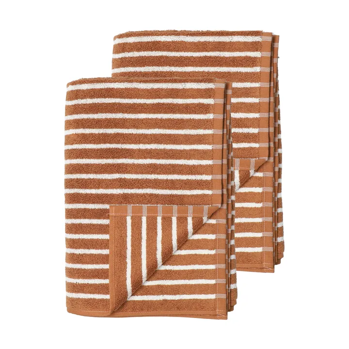 Drift badhanddukar 100x150 cm 2-pack - Brun-vit - Scandi Living