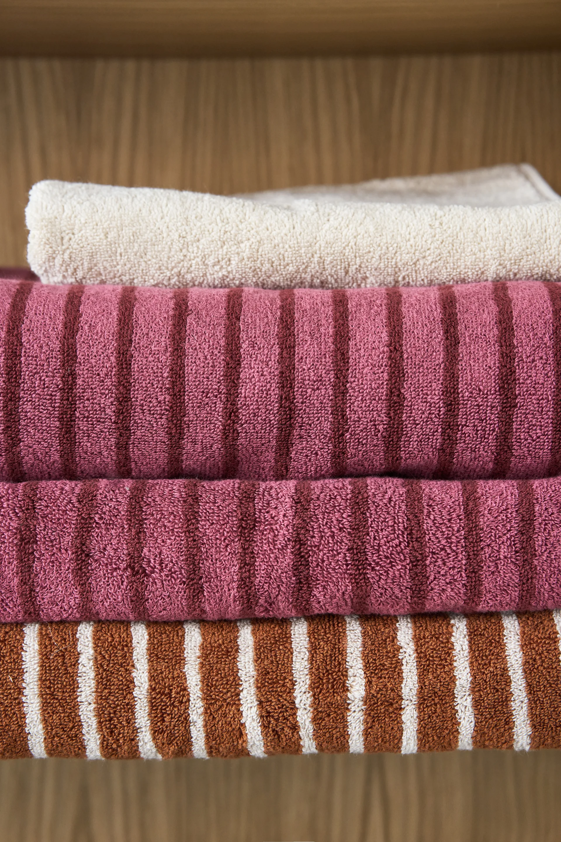 Drift badhanddukar 100x150 cm 2-pack - Brun-vit,  Scandi Living