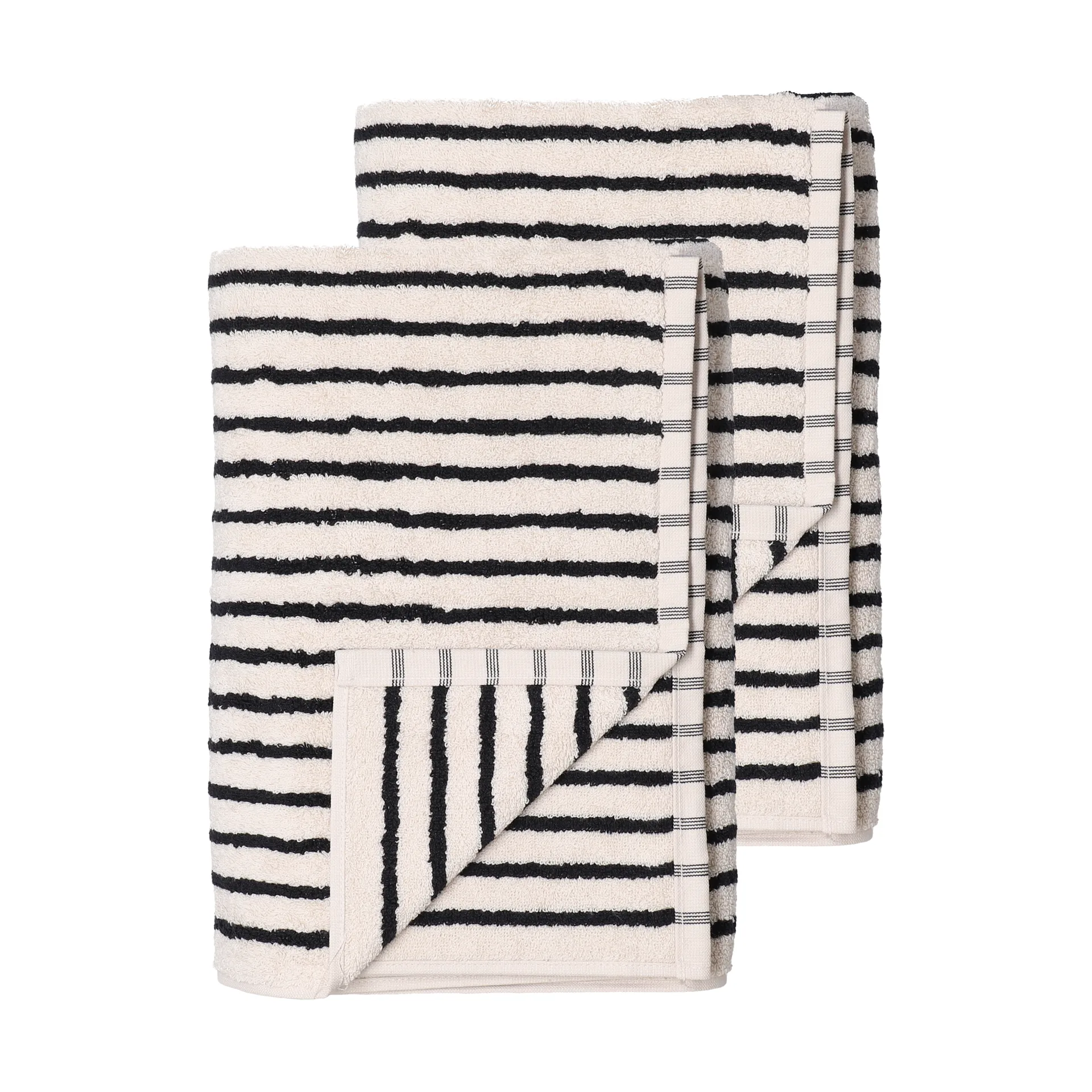 Drift badhanddukar 100x150 cm 2-pack - Vit-svart,  Scandi Living