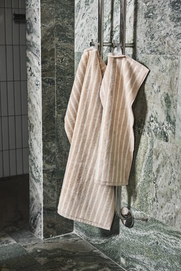 Drift handduk 30x50 cm - Beige-vit - Scandi Living