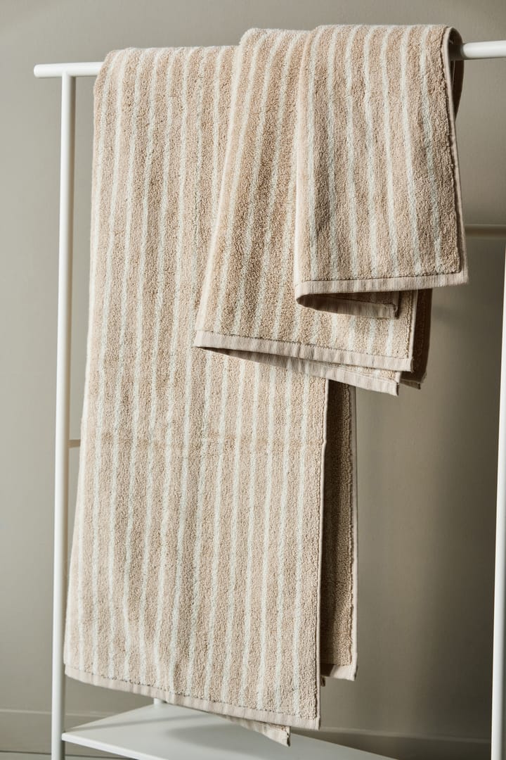 Drift handduk 30x50 cm, Beige-vit Scandi Living