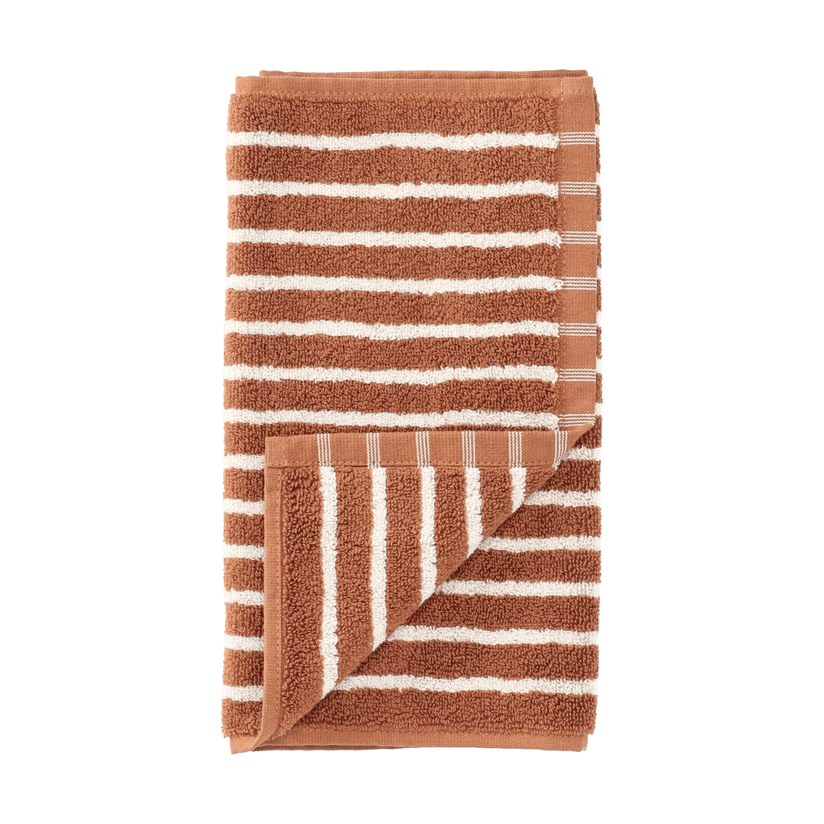 Scandi Living Drift handduk 30x50 cm Brun-vit | Skandinavisk Design | Badlakan | Brun