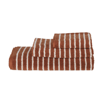 Drift handduk 30x50 cm - Brun-vit - Scandi Living