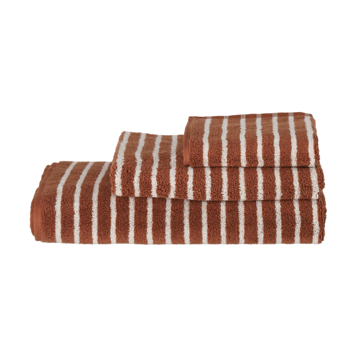 Drift handduk 30x50 cm, Brun-vit Scandi Living