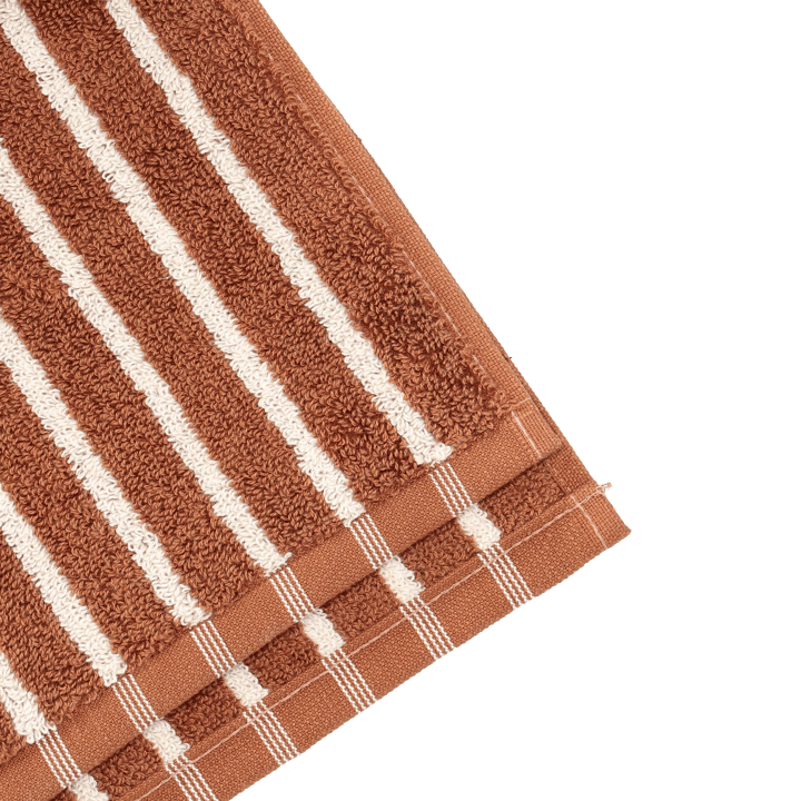 Drift handduk 30x50 cm, Brun-vit Scandi Living
