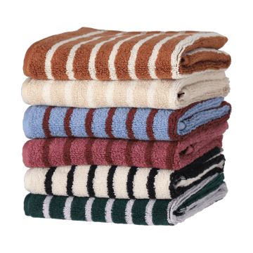 Drift handduk 30x50 cm - Brun-vit - Scandi Living