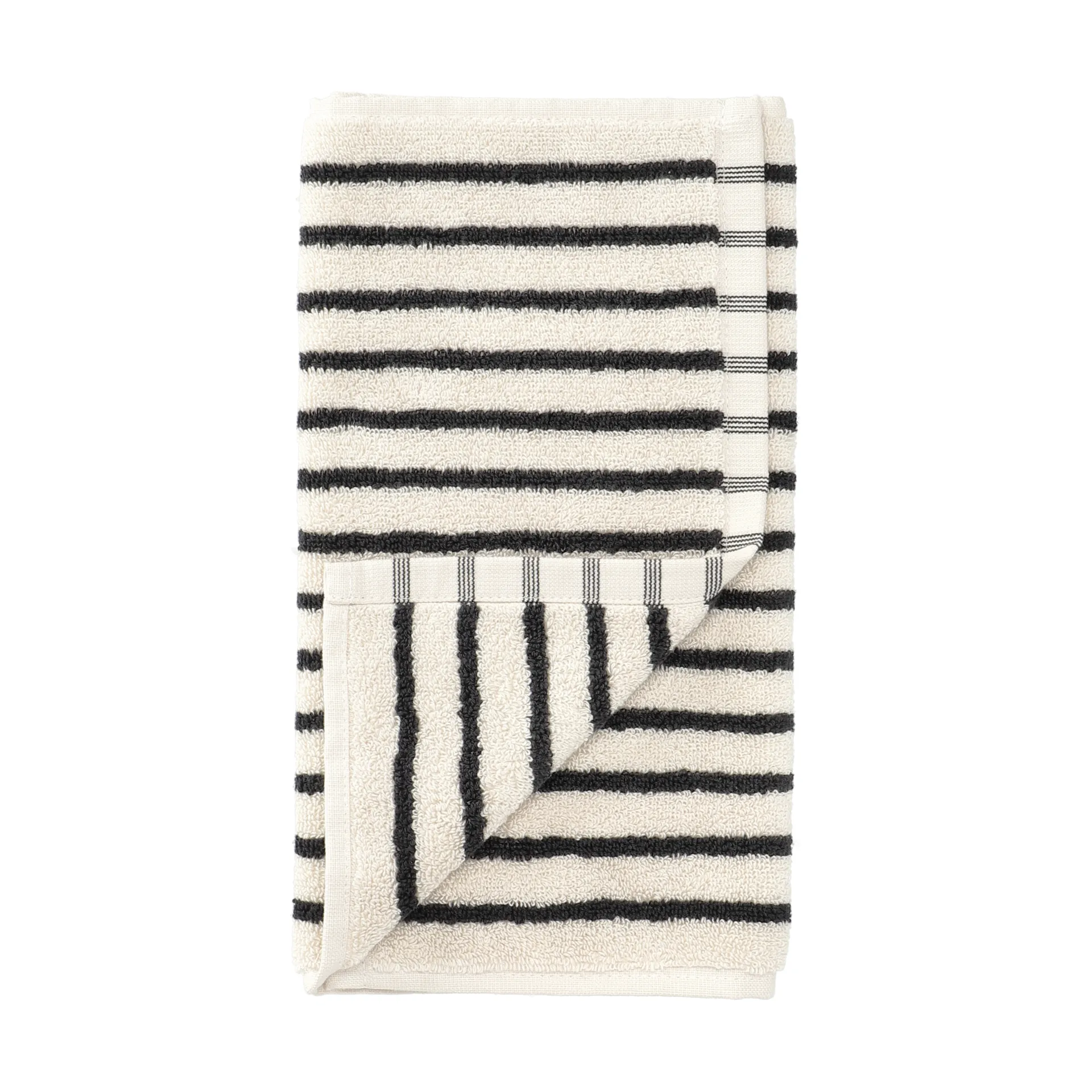 Drift handduk 30x50 cm, Vit-svart Scandi Living
