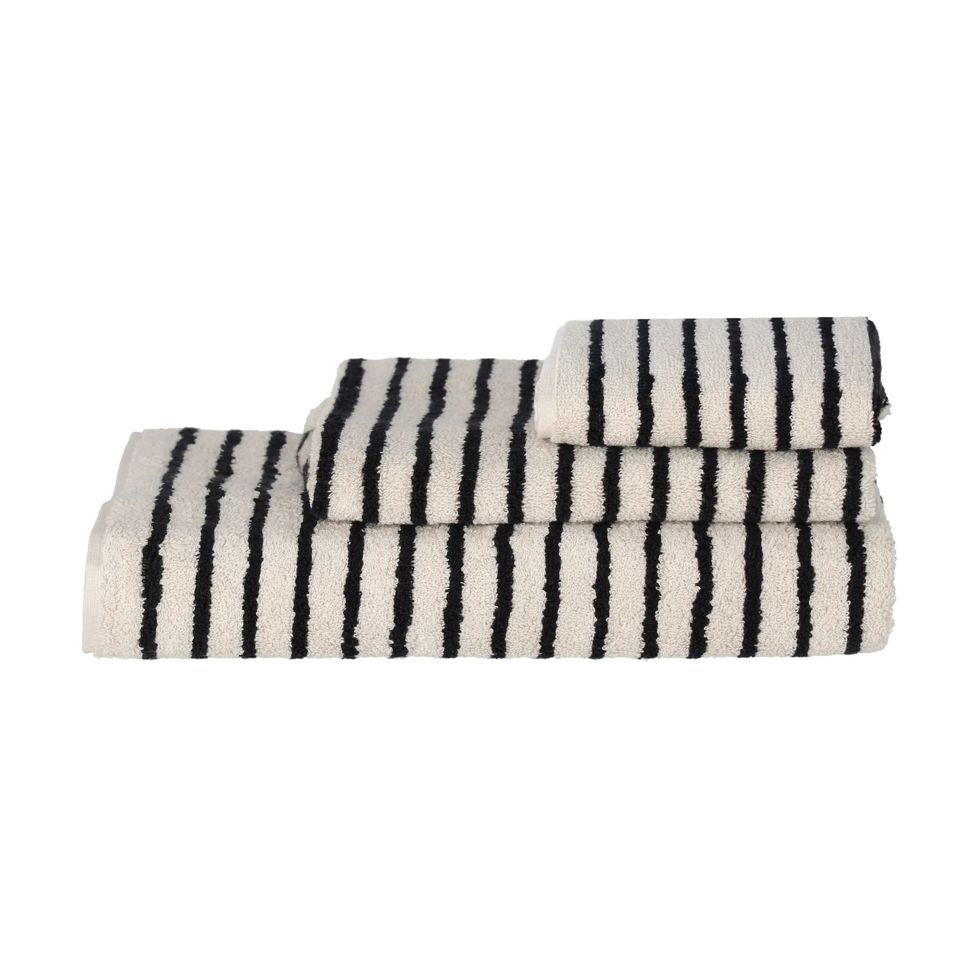 Drift handduk 30x50 cm, Vit-svart Scandi Living
