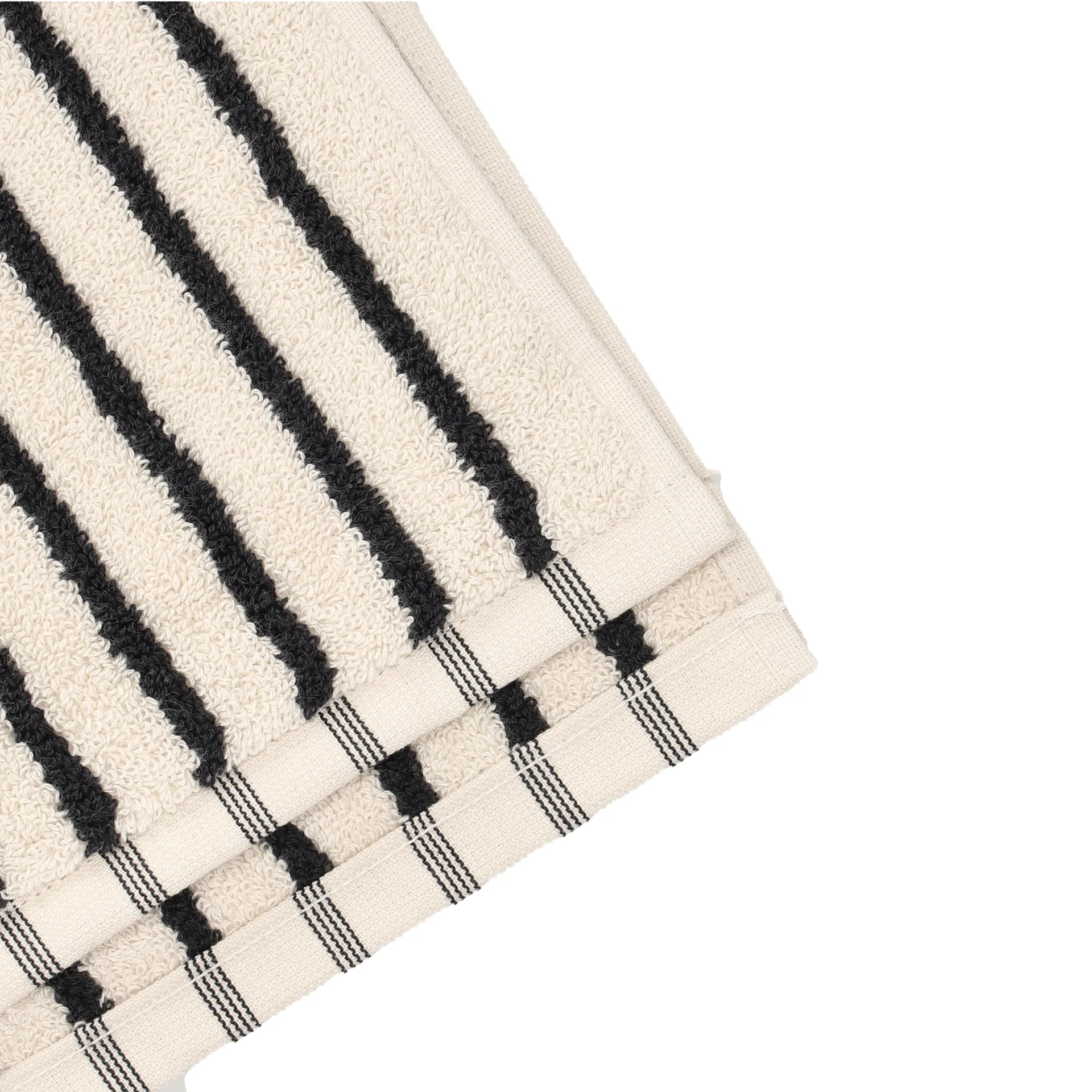 Drift handduk 30x50 cm, Vit-svart Scandi Living