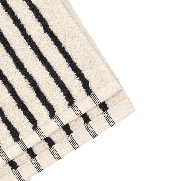 Drift handduk 30x50 cm, Vit-svart Scandi Living