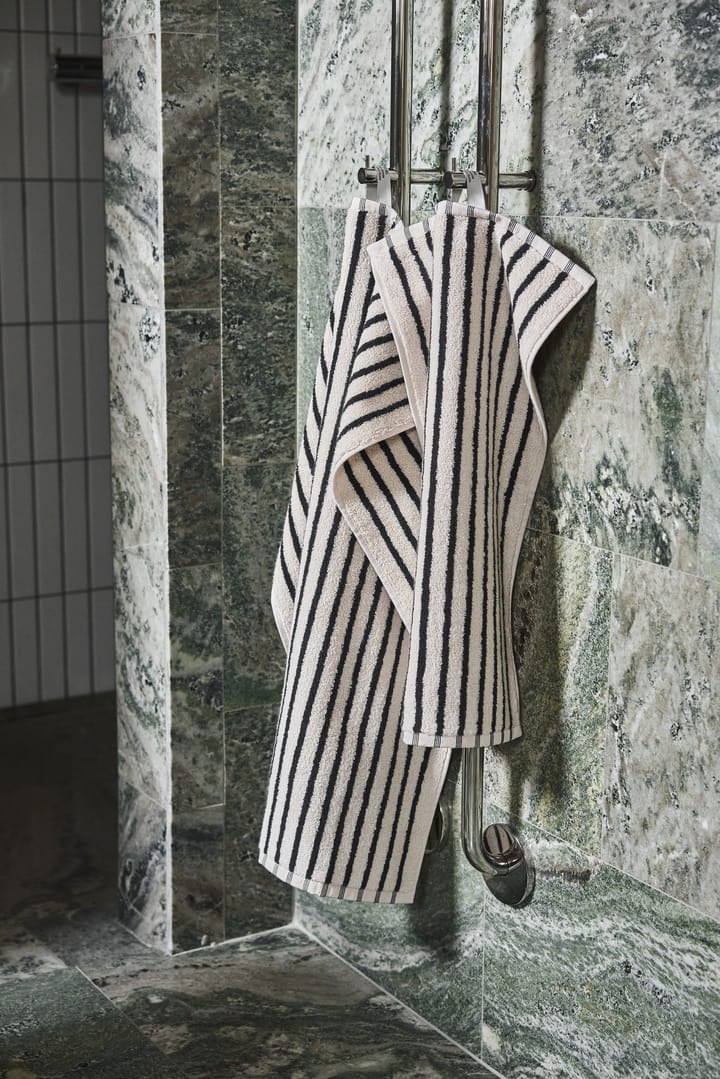 Drift handduk 30x50 cm, Vit-svart Scandi Living