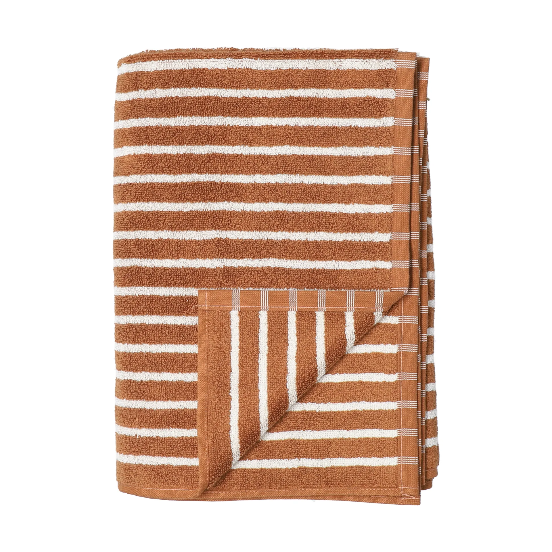 Drift handduk 50x70 cm, Brun-vit Scandi Living