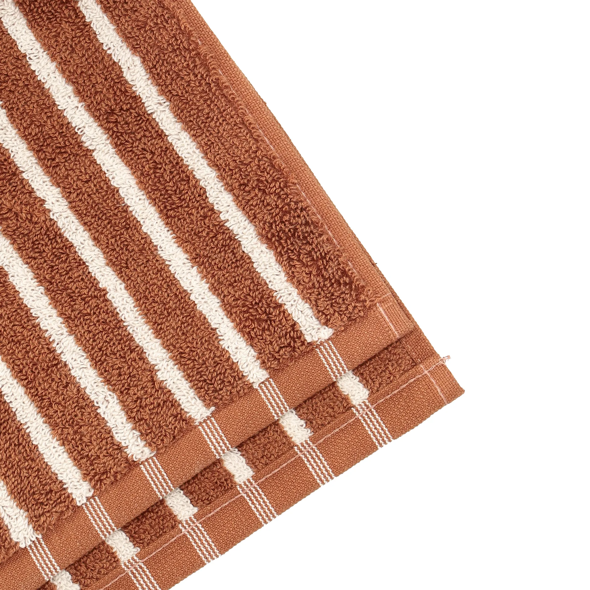 Drift handduk 50x70 cm, Brun-vit Scandi Living