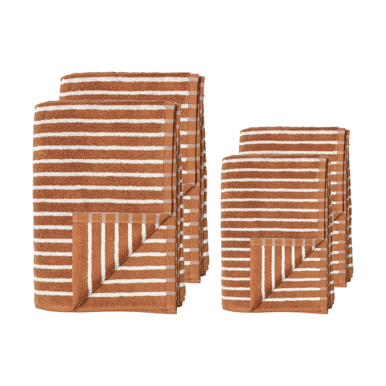 Drift handduksset 4 delar - Brun-vit,  Scandi Living