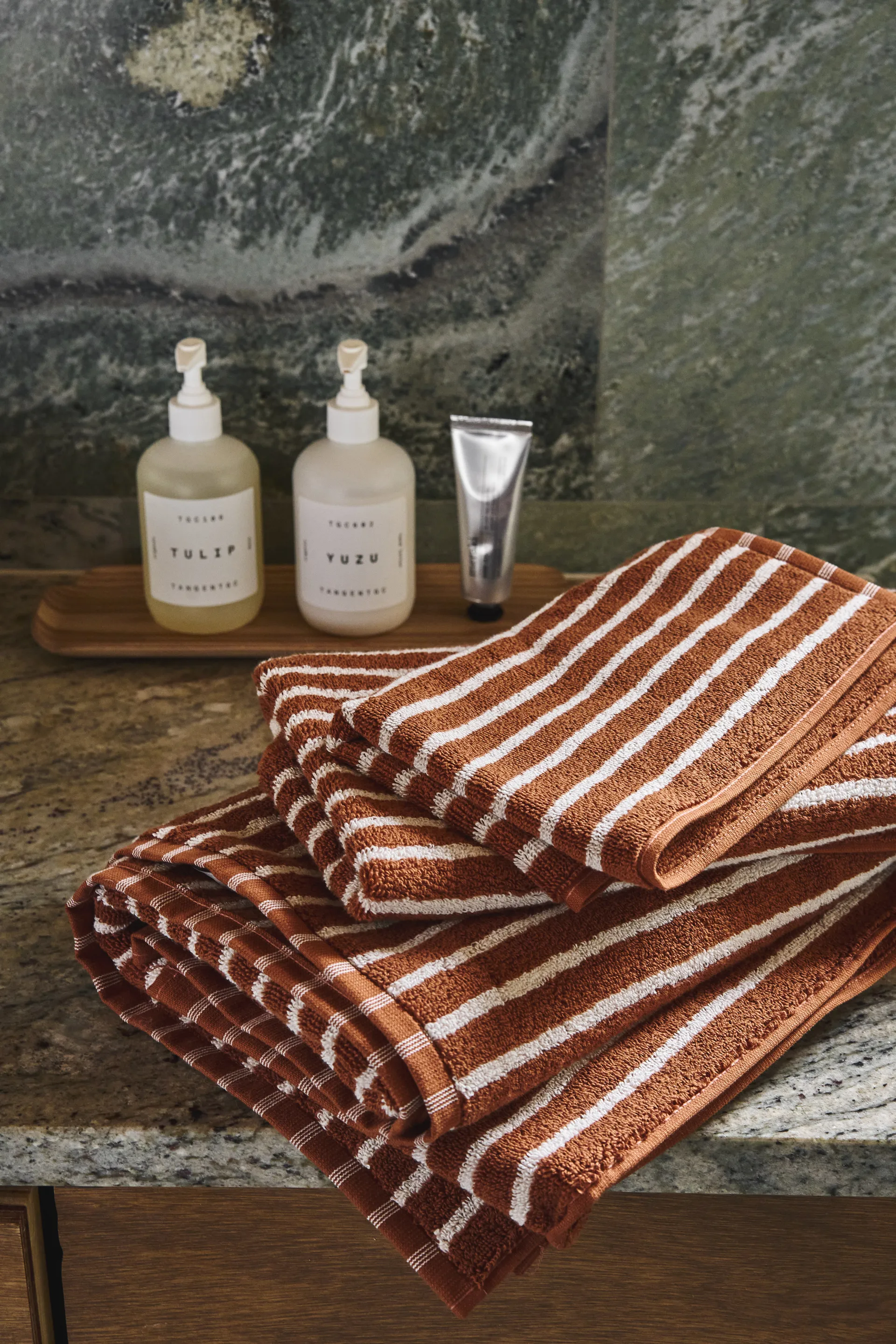 Drift handduksset 4 delar - Brun-vit,  Scandi Living