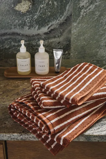 Drift handduksset 4 delar - Brun-vit - Scandi Living