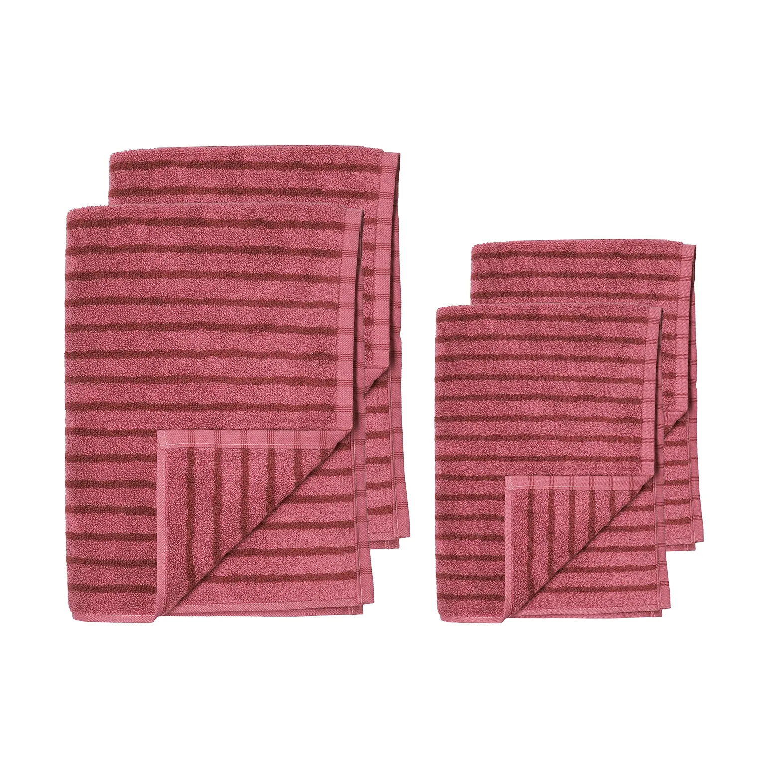 Drift handduksset 4 delar - Rosa-röd,  Scandi Living