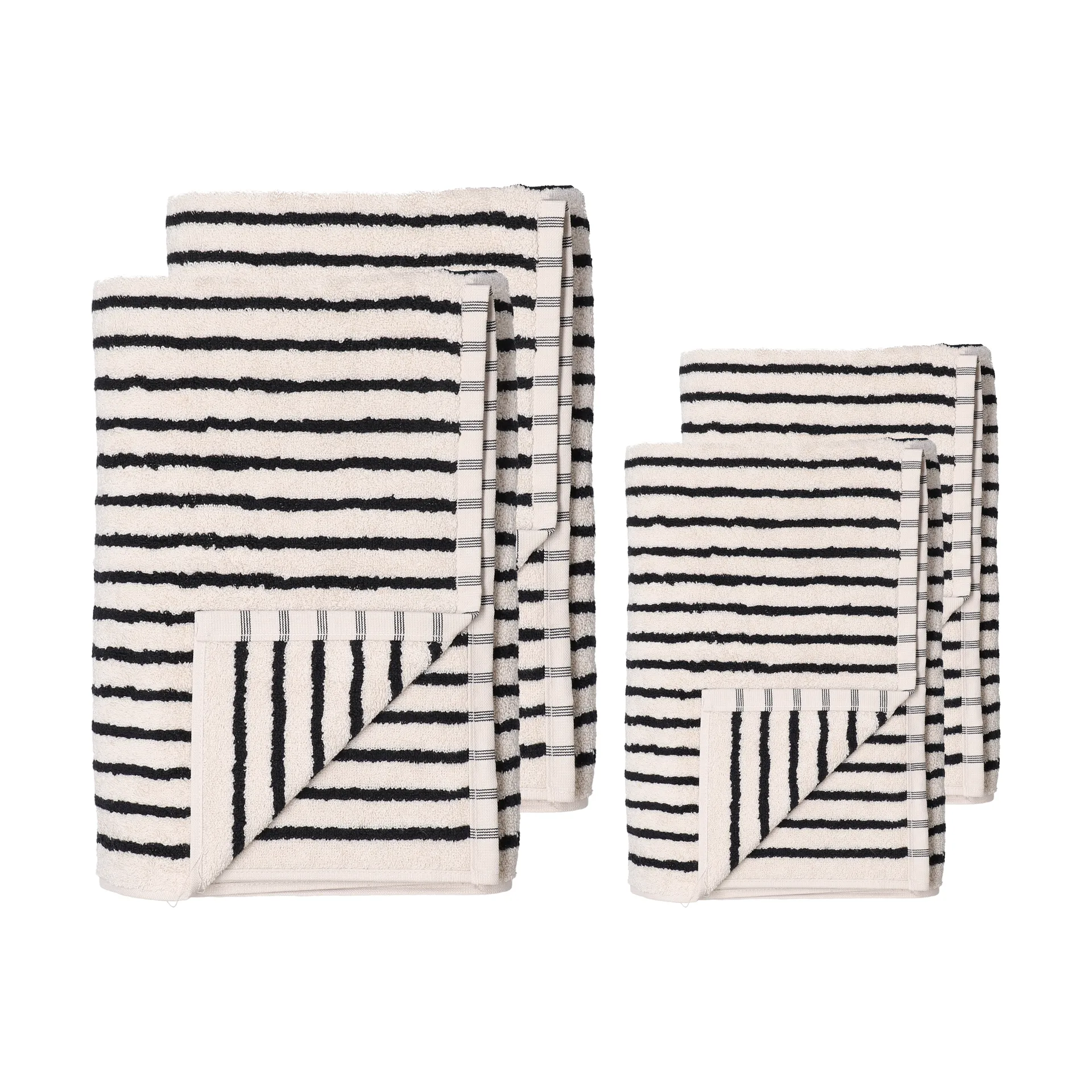 Drift handduksset 4 delar - Vit-svart,  Scandi Living