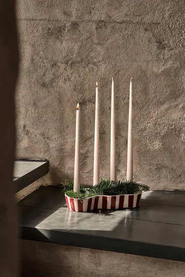 Ember adventsljusstake - Röd-vit, 15x27,3 cm - Scandi Living