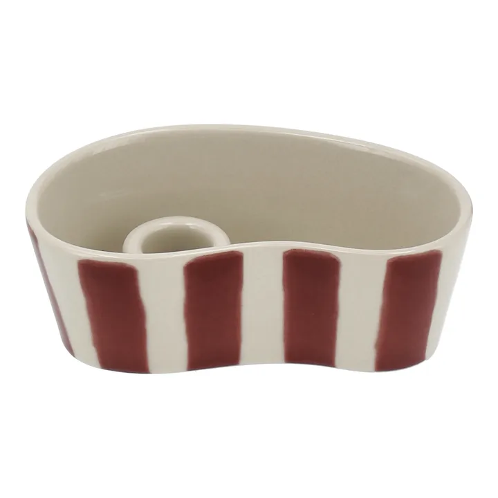 Ember ljusstake - Röd-vit, 8x14 cm - Scandi Living