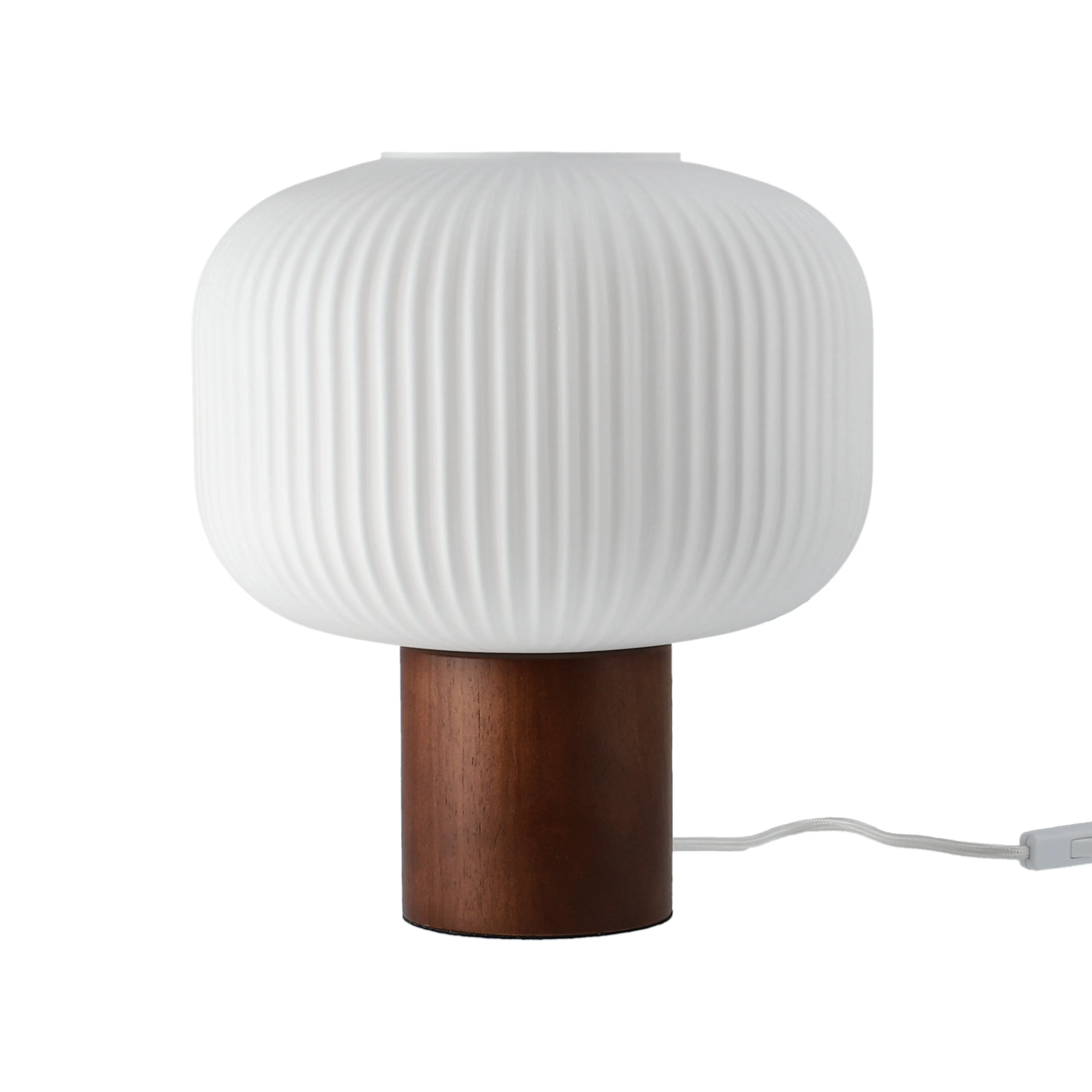 Fair bordslampa 34,5 cm, Frostat glas-mörkbetsad ask