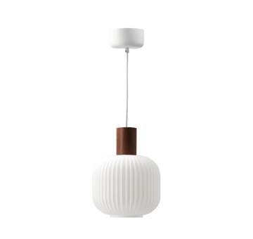 Fair taklampa Ø20cm - Frostat glas-mörkbetsad ask - Scandi Living