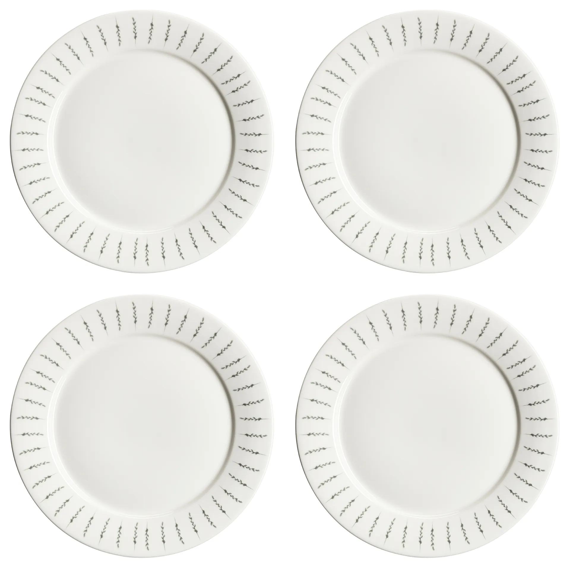 Fårsvingel tallrik 28 cm 4-pack, vit Scandi Living