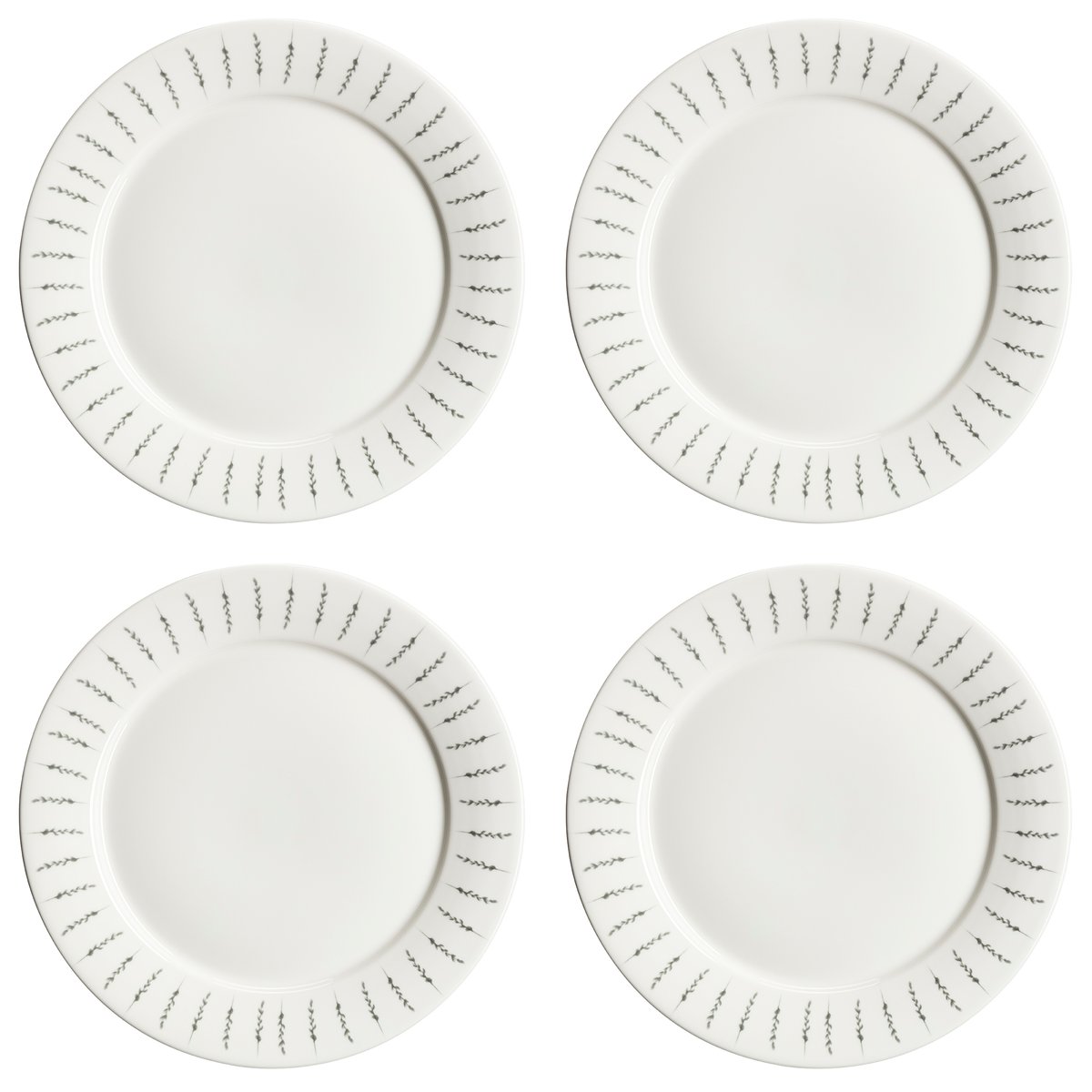 Scandi Living Fårsvingel tallrik 28 cm 4-pack vit | Skandinavisk Design | Mattallrikar | Vit