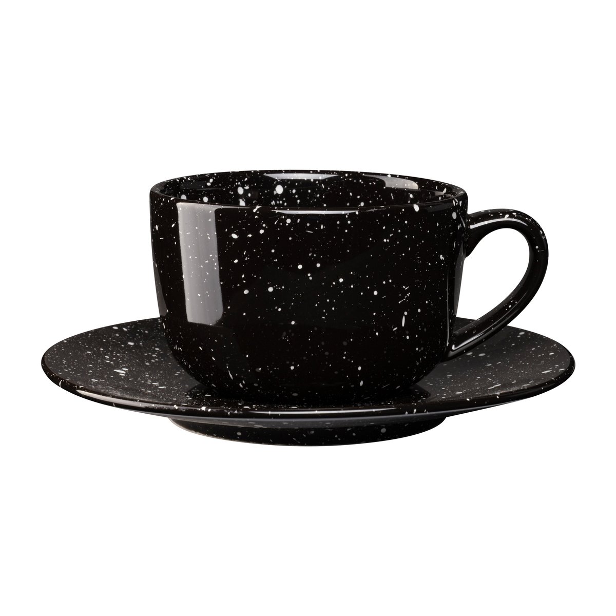 Scandi Living Freckle kopp med fat 26 cl Svart | Skandinavisk Design | Kaffekoppar | Svart