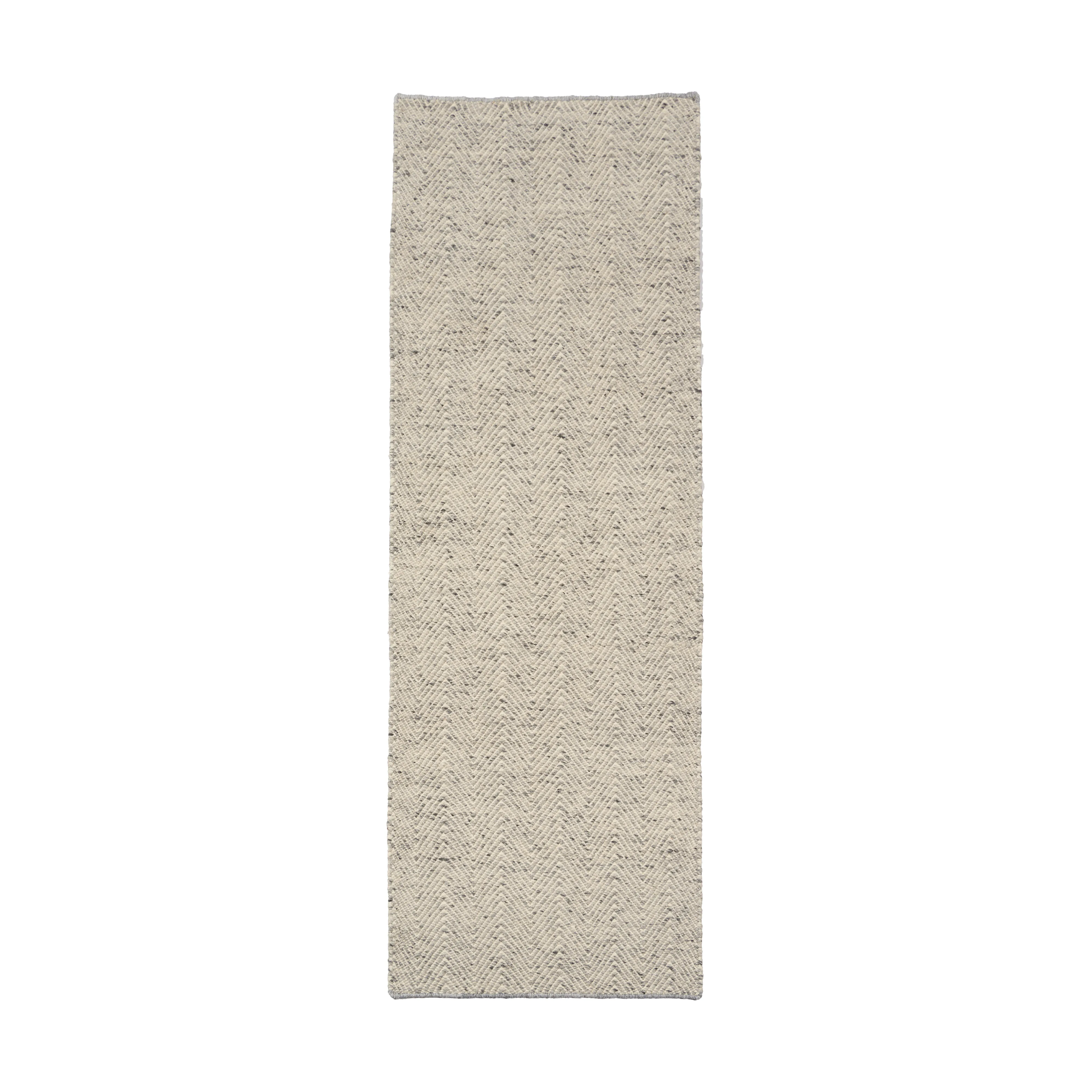 Furrow ullmatta naturvit/grå, 80x240 cm