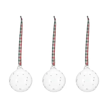 Grace julgranskula med rosett 3-pack - Röd - Scandi Living