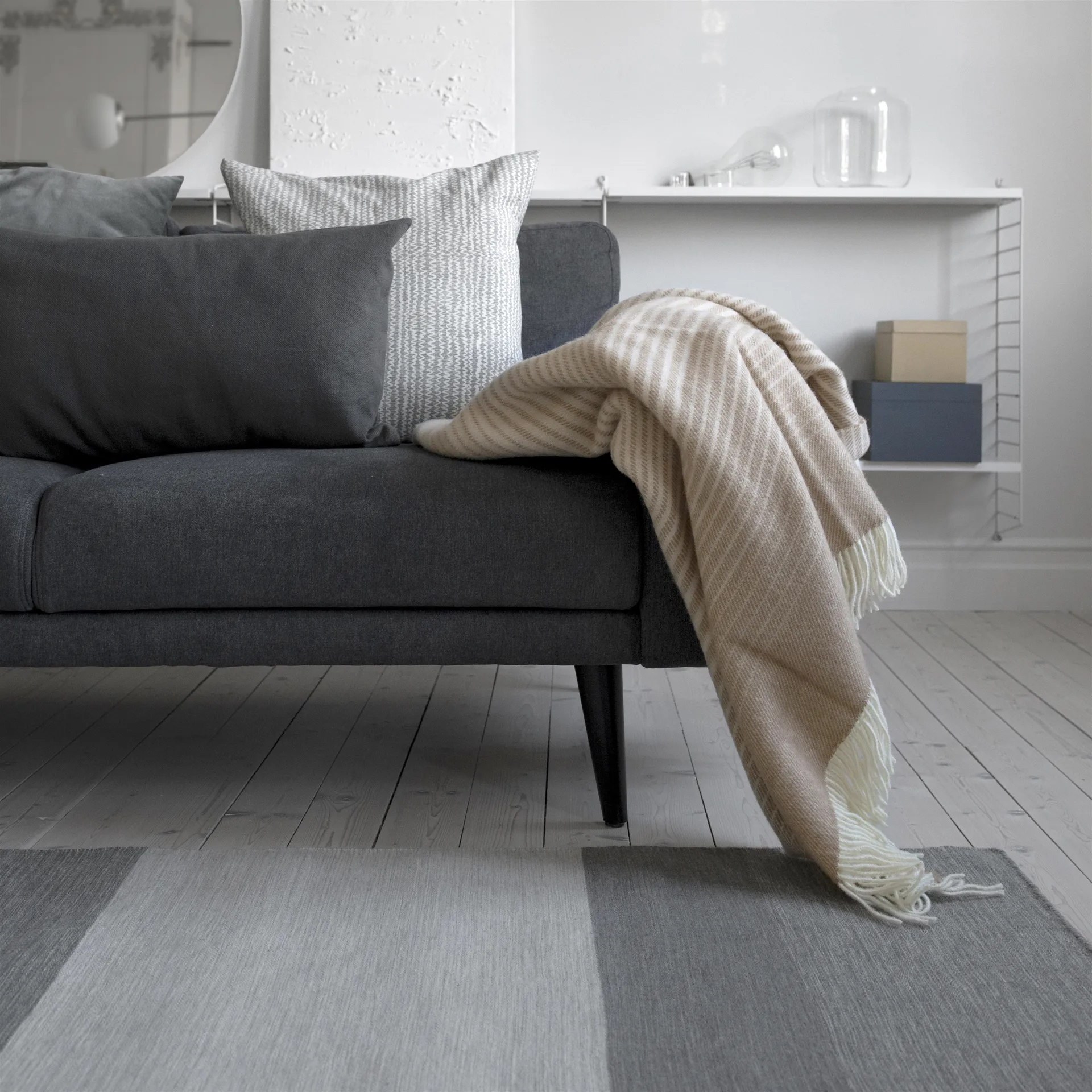Granite ullmatta ljusgrå, 170x240 cm Scandi Living